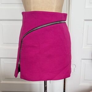 Alexander Wang Fuchsia Mini Skirt with Zipper Accent